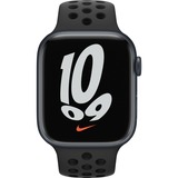 Apple Watch Series 7, Smartwatch schwarz/anthrazit, 45 mm, Nike Sportarmband, Aluminium-Gehäuse