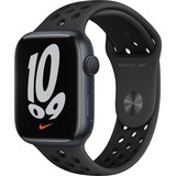 Apple Watch Series 7, Smartwatch schwarz/anthrazit, 45 mm, Nike Sportarmband, Aluminium-Gehäuse