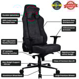 Arozzi Vernazza Soft Fabric, Gaming-Stuhl schwarz, Pure Black