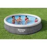 Bestway Fast Set Aufstellpool-Set, Ø 366cm x 76cm, Schwimmbad schiefer, mit Filterpumpe