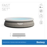 Bestway Fast Set Aufstellpool-Set, Ø 366cm x 76cm, Schwimmbad schiefer, mit Filterpumpe