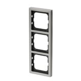Busch-Jaeger Rahmen dreifach pur Edelstahl Typ 1723-866K zum Abdecken von Schaltern und Steckdosen edelstahl, Retail