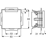 Busch-Jaeger Steckdosen Einsatz mit Schriftfeld matt weiß, Retail