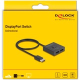 DeLOCK DisplayPort Switch 2 > 1 bidirektional 8K schwarz, 50cm