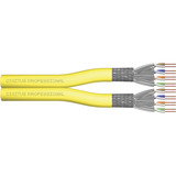 Digitus Professional Cat.7a S/FTP Verlegekabel Duplex, B2ca gelb, 500 Meter Trommel