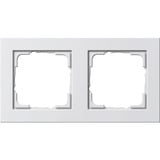 Gira Abdeckrahmen zweifach Reinweiß seidenmatt E2 mit Klemmbefestigung, Unterputzmontage weiß (matt), Retail