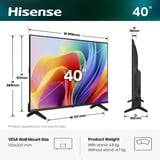 Hisense 40A49S, LED-Fernseher 100 cm (40 Zoll), schwarz, HD Feature TV