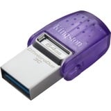 Kingston DataTraveler microDuo 3C 64 GB, USB-Stick violett/transparent, USB-A 3.2 Gen 1, USB-C 3.2 Gen 1