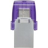 Kingston DataTraveler microDuo 3C 64 GB, USB-Stick violett/transparent, USB-A 3.2 Gen 1, USB-C 3.2 Gen 1
