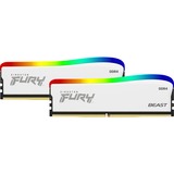 Kingston FURY DIMM 32 GB DDR4-3600 (2x 16 GB) Dual-Kit, Arbeitsspeicher weiß, KF436C18BWAK2/32, Beast RGB, INTEL XMP
