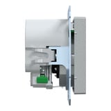 Merten Schutzkontakt Steckdose mit USB Ladegerät aluminium, Retail