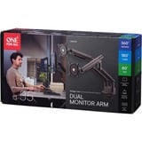 ONE FOR ALL Universal-Doppelmonitorarm DM 7210, Monitorhalterung schwarz, für 33 - 89cm (13" - 35") Monitore