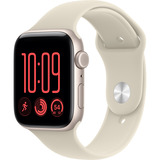 Apple Watch SE 3, Smartwatch silber, 44 mm, Sportarmband Sand S/M, Cellular
