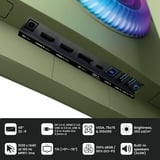 Arozzi Nova 49TUW165, Gaming-Monitor 124.5 cm (49 Zoll), grün, UWQHD, VA, Curved, HDMI, DP, USB-C, USB-Hub, 165Hz Panel