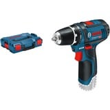 Bosch Professional Akku-Bohrschrauber GSR 12V-15 Professional solo, 12Volt blau/schwarz, ohne Akku und Ladegerät, L-BOXX