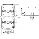 Busch-Jaeger Aufputz Gehäuse für Einsätze und Zentralscheiben mit Abdeckrahmen rot, Retail