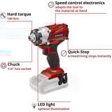 EINHELL Power X-Change Akku-Schlagschrauber TE-CI 18/1 Li - Solo, 1/4", 18Volt rot/schwarz, ohne Akku und Ladegerät