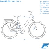 FISCHER Fahrrad CITA ECU  1401 (2022), Pedelec anthrazit, 44 cm Rahmen, 28"