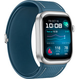 Huawei Watch D2 (Luca-B29), Smartwatch silber, blaues Kunstleder-Armband