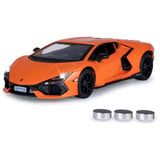Jamara Lamborghini Revuelto Diecast, Modellfahrzeug orange, Maßstab 1:32, inkl. Knopfzellen, Rückzugmotor