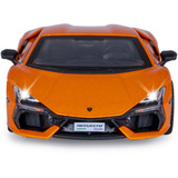 Jamara Lamborghini Revuelto Diecast, Modellfahrzeug orange, Maßstab 1:32, inkl. Knopfzellen, Rückzugmotor