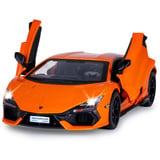 Jamara Lamborghini Revuelto Diecast, Modellfahrzeug orange, Maßstab 1:32, inkl. Knopfzellen, Rückzugmotor