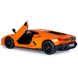 Jamara Lamborghini Revuelto Diecast, Modellfahrzeug orange, Maßstab 1:32, inkl. Knopfzellen, Rückzugmotor