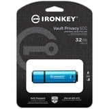 Kingston IronKey Vault Privacy 50 32 GB, USB-Stick hellblau/schwarz, USB-C 3.2 Gen 1