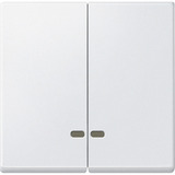 Merten Doppelwippe mit Kontrollfenster für Serien- und Doppeltaster-Einsatz, zweiteilig weiß (matt), Retail