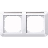 Merten Rahmen zweifach mit Beschriftungsträger weiß (glänzend), Retail