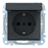 Merten Schutzkontaktsteckdose mit Klappdeckel anthrazit, Retail