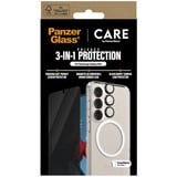 PanzerGlass Flagship 3-in-1 Privacy Set transparent/weiß, Samsung Galaxy S25, QI-kompatibel, EasyAligner