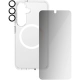PanzerGlass Flagship 3-in-1 Privacy Set transparent/weiß, Samsung Galaxy S25, QI-kompatibel, EasyAligner