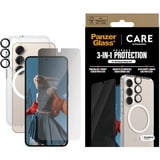 PanzerGlass Flagship 3-in-1 Privacy Set transparent/weiß, Samsung Galaxy S25, QI-kompatibel, EasyAligner