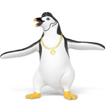 Schleich Die Schule der magischen Tiere - Juri der Pinguin mit Goldkette, Spielfigur 