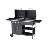 Tepro Kohle-Gas-Kombigrill Dayton, Gasgrill schwarz, Gas 8,4 kW + Holzkohlefeld