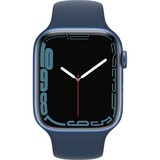 Apple Watch Series 7, Smartwatch blau/dunkelblau, 45 mm, Sportarmband, Aluminium-Gehäuse
