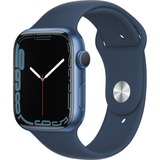 Apple Watch Series 7, Smartwatch blau/dunkelblau, 45 mm, Sportarmband, Aluminium-Gehäuse