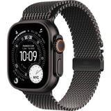 Apple Watch Ultra 3, Smartwatch schwarz, 49 mm, Milanaise Armband schwarz L, Titangehäuse, Cellular