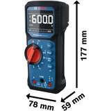 Bosch Digitales Multimeter GDM 600-15 Professional, Messgerät blau/schwarz, 2x Batterien, Tasche