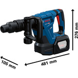 Bosch Professional Akku-Schlaghammer GSH 18V-5 Professional solo, 18Volt, Meißelhammer blau/schwarz, ohne Akku und Ladegerät, in XL-BOXX