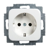 Busch-Jaeger 100 Stück Schutzkontakt Steckdosen Einsätze 20 EUC-214 Großverpackung weiß, Bulk