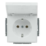 Busch-Jaeger Steckdosen-Einsatz mit Klappdeckel, Schutzkontaktsteckdose CEE 7/3, 16 Ampere, 250 Volt weiß (glänzend), Retail