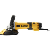 DEWALT Winkelschleifer DWE4257KT-QS Beton-Oberflächenset, 125mm gelb/schwarz, 1.500 Watt, inkl. Staubhaube und Diamant-Topfscheibe, Koffer