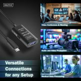 Digitus Aktives USB 3.2 Gen 1 Verlängerungskabel, USB-C Stecker > USB-A Buchse schwarz, 5 Meter, Repeater Kabel