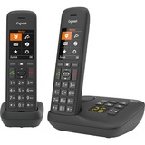 Gigaset C575A Duo, analoges Telefon schwarz, Anrufbeantworter