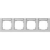 Gira Abdeckrahmen vierfach waagerecht mit Beschriftungsfeld, Abdeckung grau, Retail