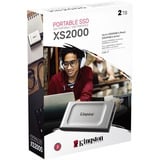 Kingston XS2000 Portable SSD 2 TB, Externe SSD silber/schwarz, USB-C 3.2 Gen 2x2 (20 Gbit/s)