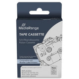 MediaRange Schriftbandkassette, 9mm, 8m, laminiert, schwarz auf transparent kompatibel zu Brother TZ-121/TZe-121