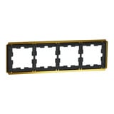 Merten D-Antik Metallrahmen vierfach Rahmen aus Metall glänzend mit Oberflächenschutz gold, Retail